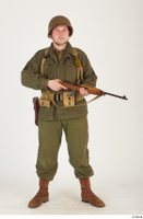  U.S.Army uniform World War II. - Technical Corporal - poses american soldier standing uniform whole body 0009.jpg